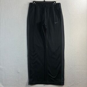 Y2K Nike Sweatpants Men M Black Gray Baggy Therma Relaxed Track Ankle Zip Loose